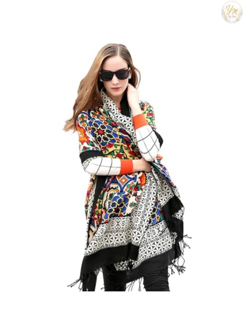 100% Merino Wool Extra Large Pashmina Shawl Wrap for Women